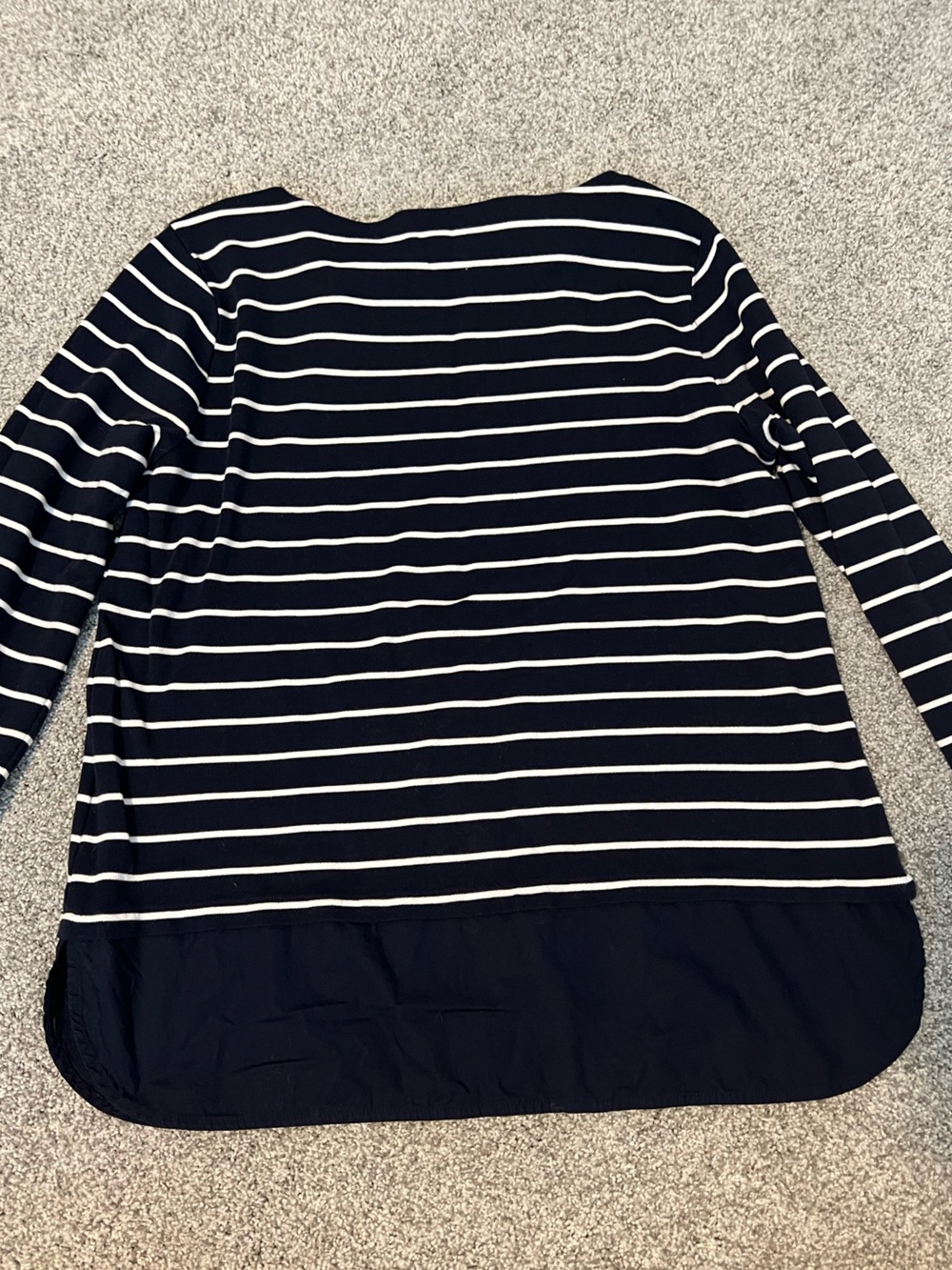 Tommy Hilfiger Navy and White Striped Long Sleeve Top - Picture 3 of 3